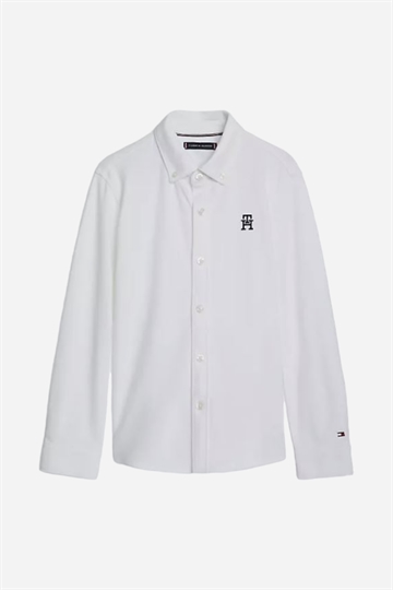 Tommy Hilfiger Monogram Stretch Pique Shirt - White